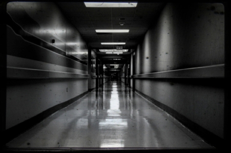It's a pretty long hallway you're looking down to assess the patient.
